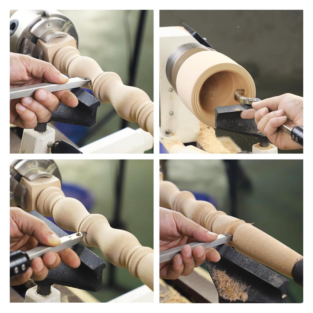 DEEFIINE Hartlegierung Schneidkopf Drechselwerkzeug mit Schalendrechseln Schruppen und Schlichten Hohlbearbeitung Austauschbar Aluminiumlegierung 4