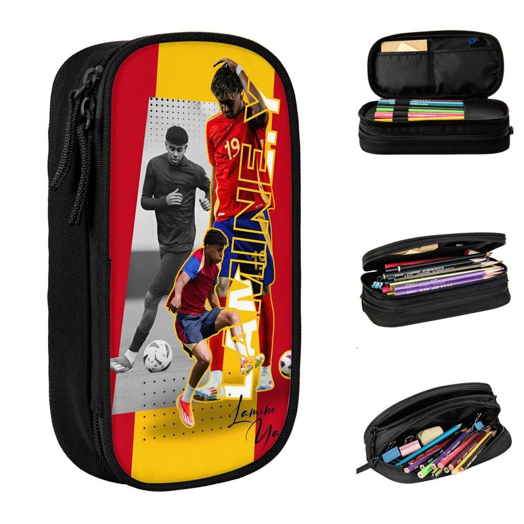 Lamine Y-Yamal Spanien Fußball Federmäppchen Niedliche Stiftebox Tasche Kinder Große Kapazität Büro Geschenk Federtasche
