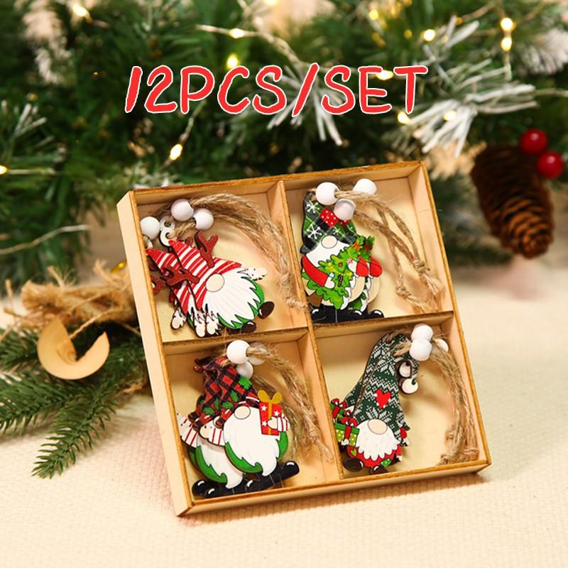 Christmas Dog Paw Double Layer Wooden Pendant Navidad Natal Noel Tree Pendant Merry Christmas Decor For Home 2025 New Year 2025