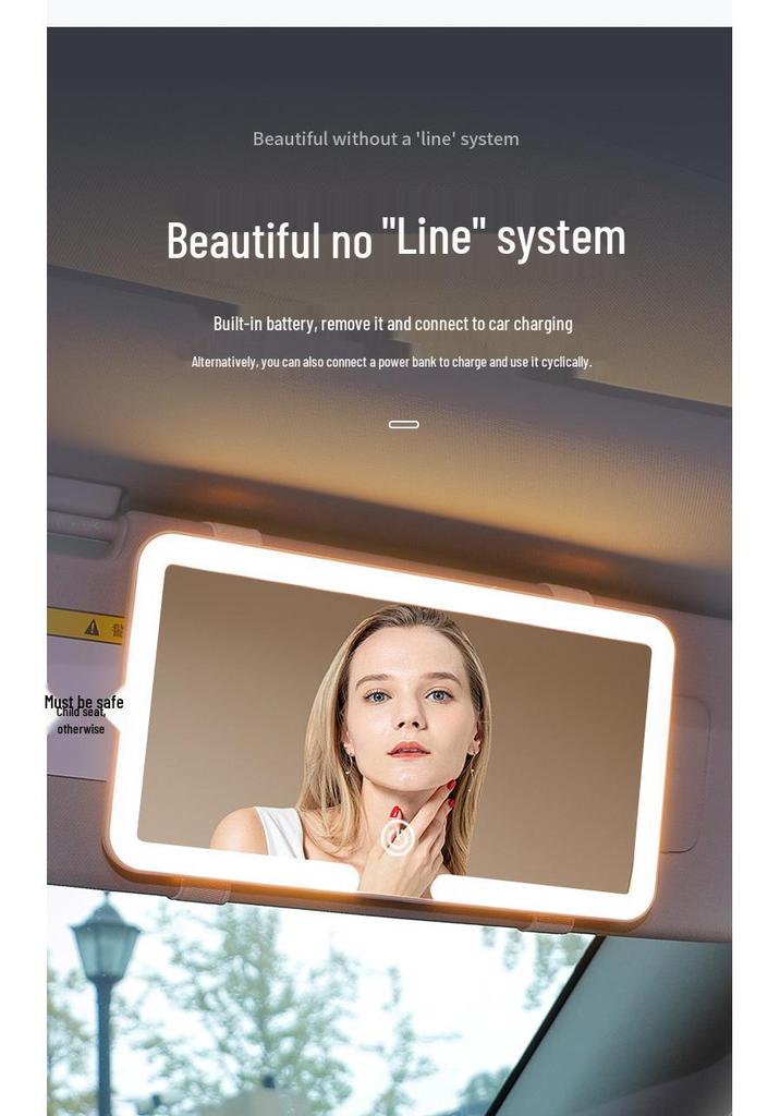LED Sun Visor Vanity Mirror with Shatterproof HD Lighting