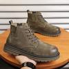 Autumn Leather Stream Martin Boots Men's Shoes Suede Casual Shoes Medium Top Short Boots Tooling Shoes