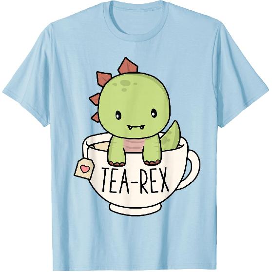 Tea-Rex Uroczy T-Rex Miłośnik Dinozaurów Kawaii Zabawny Dinozaur Gra Słów Koszulka