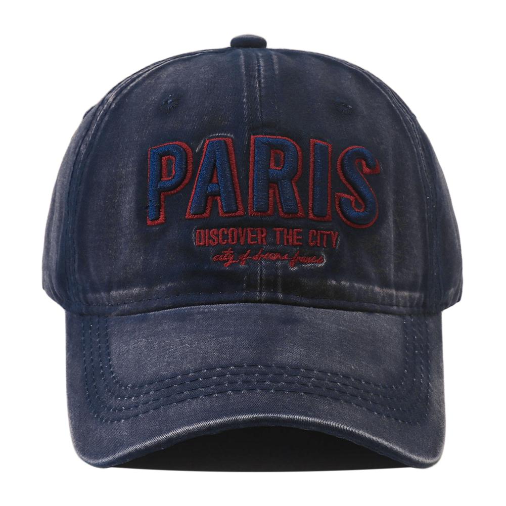 New Korean Paris Letters Embroidered Cotton Baseball Cap Unisex Outdoor Sun Hat Adjustable Hip Hop Snapback Hats For Women Men