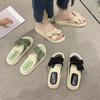 French Flat-bottomed Slippers Women's Outer Wear Students Summer 2025 New Fashion Go Out Thick-bottomed Seaside Beach One-word Drag