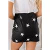 Star Black Fit Unique Slim Skirt Fashion Designer Lambskin Women's Sexy Genuine Leather