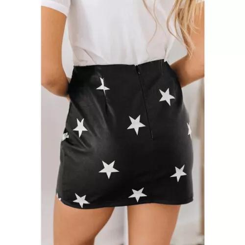 Star Black Fit Unique Slim Skirt Fashion Designer Lambskin Women's Sexy Genuine Leather