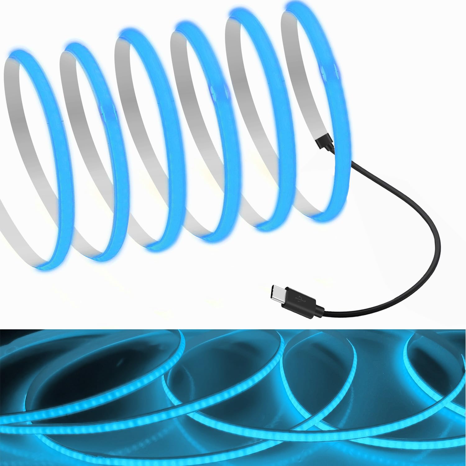 

RYE COB LED Лента Тип Льда C 5мм 320 Деформируемый и Окружающий Декоративный Свет для и Офисов Свет, 3м, Синий, 5В, Кабель, Широкий, Гибкий, Высокой Плотности,