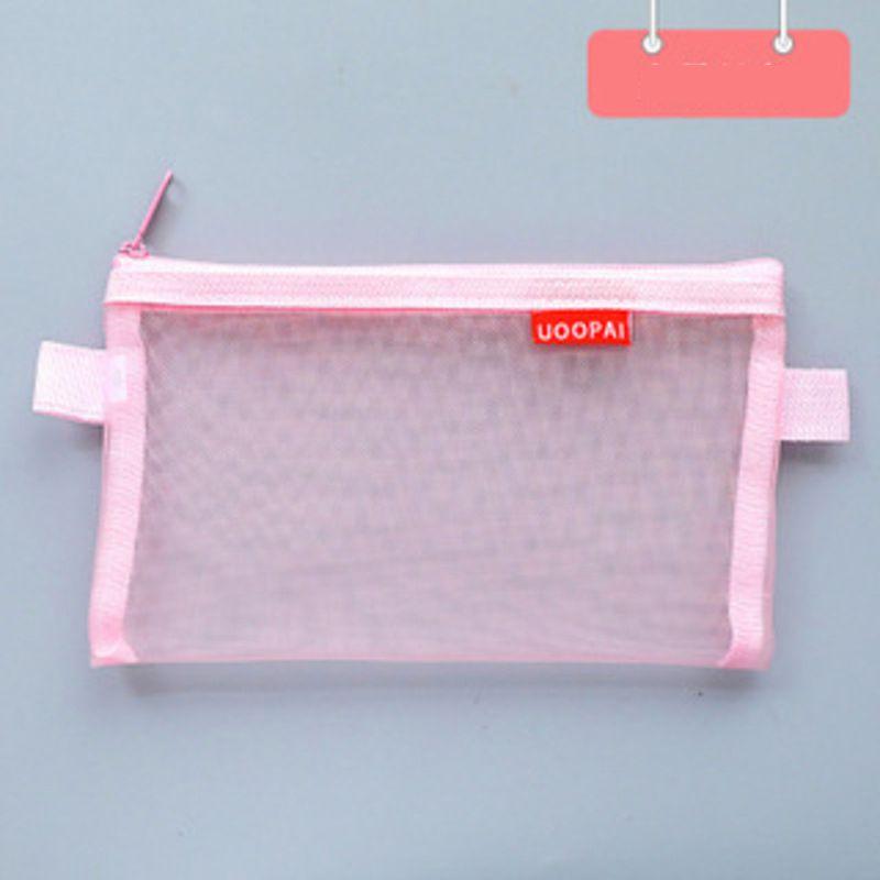 Transparent Mesh Pencil Bag For Students With Large Capacity Storage**