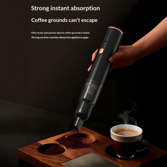 Portable Coffee Powder Vacuum Cleaners, Desktop Vacuum Cleaner, Cordless Handheld Dust Collector, Powerful Suction with Brush Head for Kitchen Office