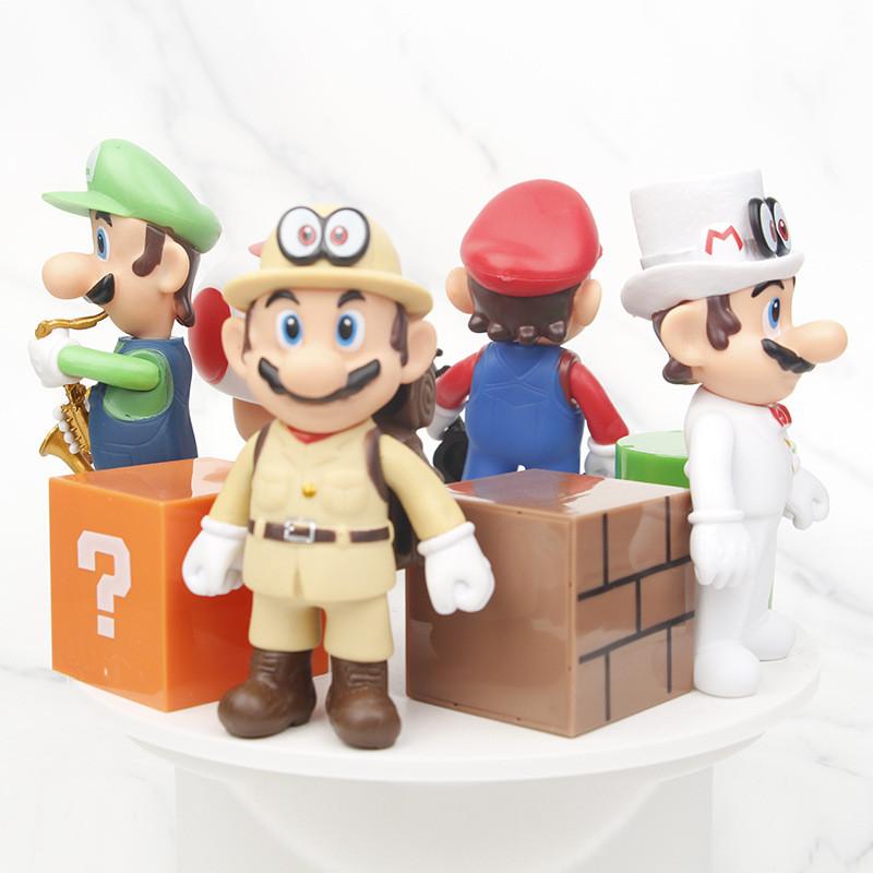 Super Mario Figur Modell PVC Figuren Tortenaufsätze Auto Armaturenbrett Ornamente 5-10cm