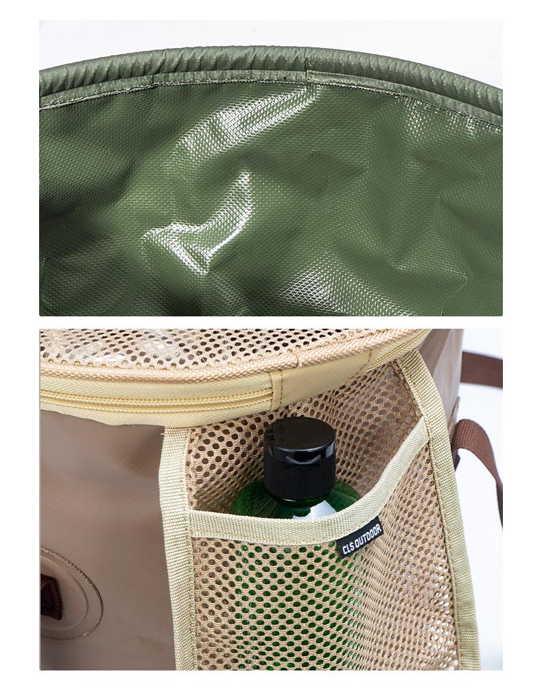 Teleskop-Klappeimer für Camping und Angeln mit Abflusskorb