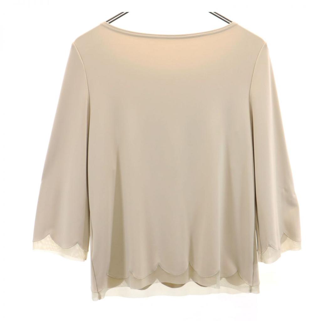 FOXEY NEW YORK Made In Japan 7 Minutes Sleeve Cut 38 Beige Women Used