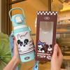 Cartoon Kids Thermos Cup: 316 Stainless Steel, Drop-proof, Portable, Double Straw, High Appearance Water Bottle for Students.