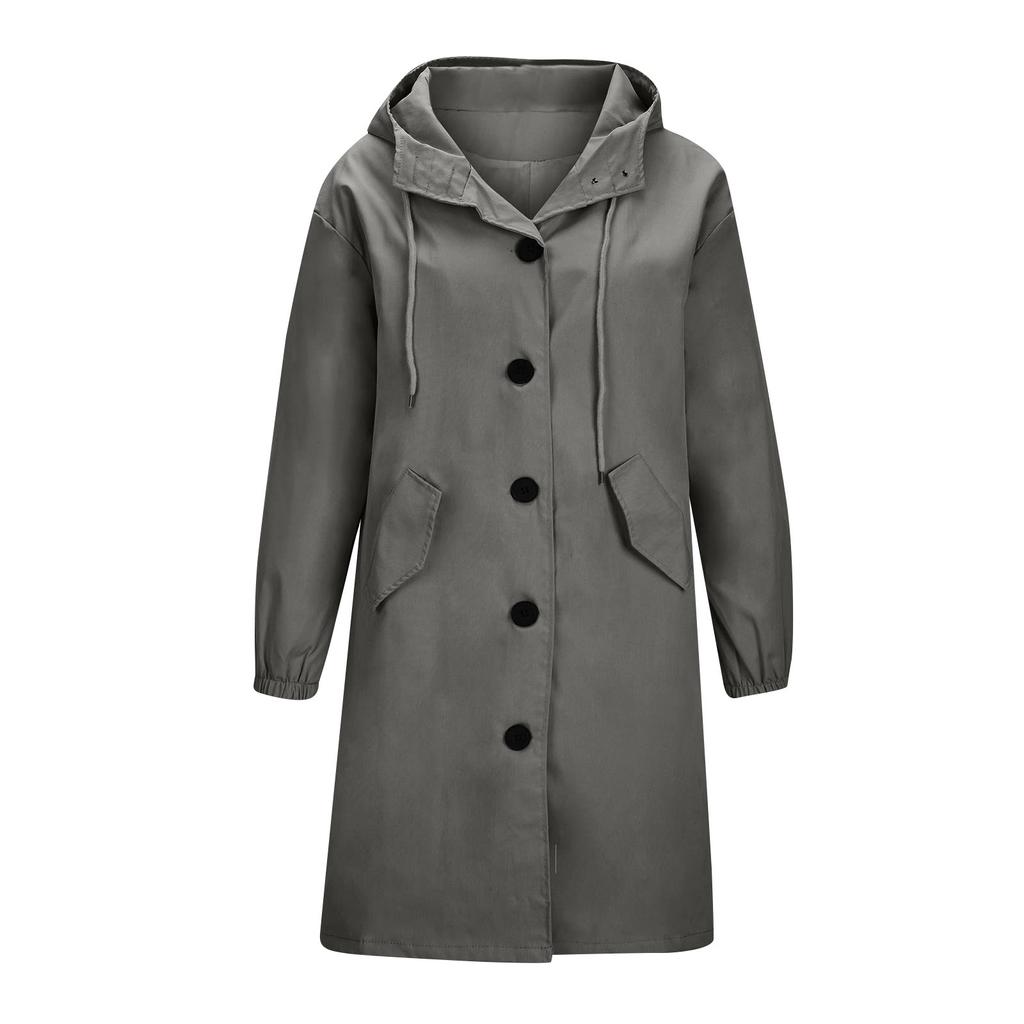 Women's Autumn And Winter Casual Temperament Solid Color Trench Coat In The Long Jacket