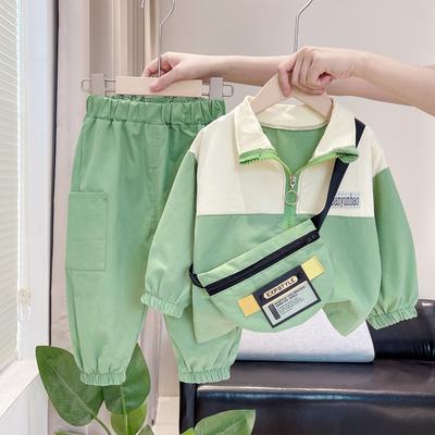 Spring Autumn Workwear Sports Suit Causal Suit Baby Boys Girls Cartoon Strips Shirt Pants Two Piece Set Children Clothing Kids Infant Sportswear