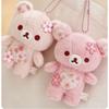 Anniversary Limited Sakura Lazy Bear Cartoon Keychain Peach Pink Sakura Bear Keychain Bag Accessories