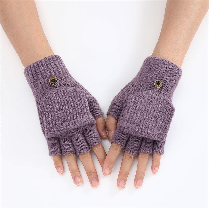 Fingerless Mittens Knitted Gloves Warm
