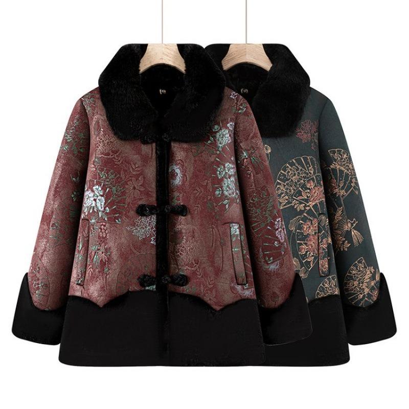 Winter women's fur integrated coat old lady winter new