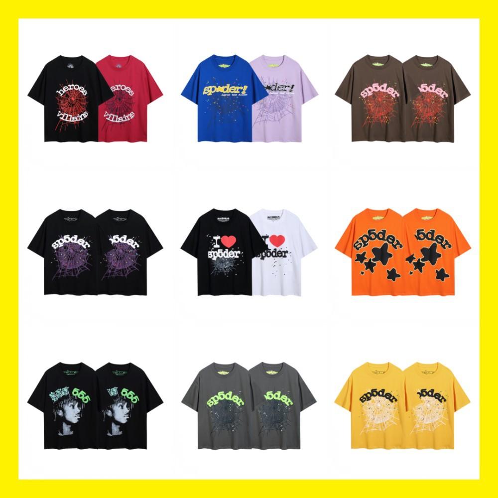 Sp5der hip hop singer Young Thug same foam letter 555555 couple T-shirt Pink short sleeve tee