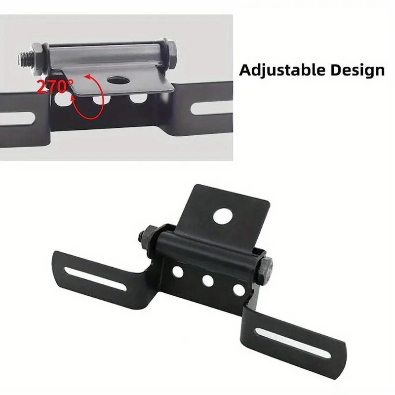 Adjustable Motorcycle License Plate Mount Holder Universal Folding License Plate Tail Light Bracket Replacement Part Accessories