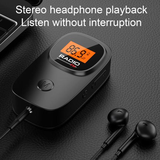 Pocket Radio with Headset Battery-Operated Mini Portable Digital Tuning Radio Convenient Clip FM Radio