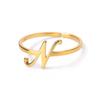 Stainless Steel Initial Letter Pendant Rings For Women Gold Color Trend A-Z Letter Finger Ring Aesthetic Wedding Jewelry Bijoux