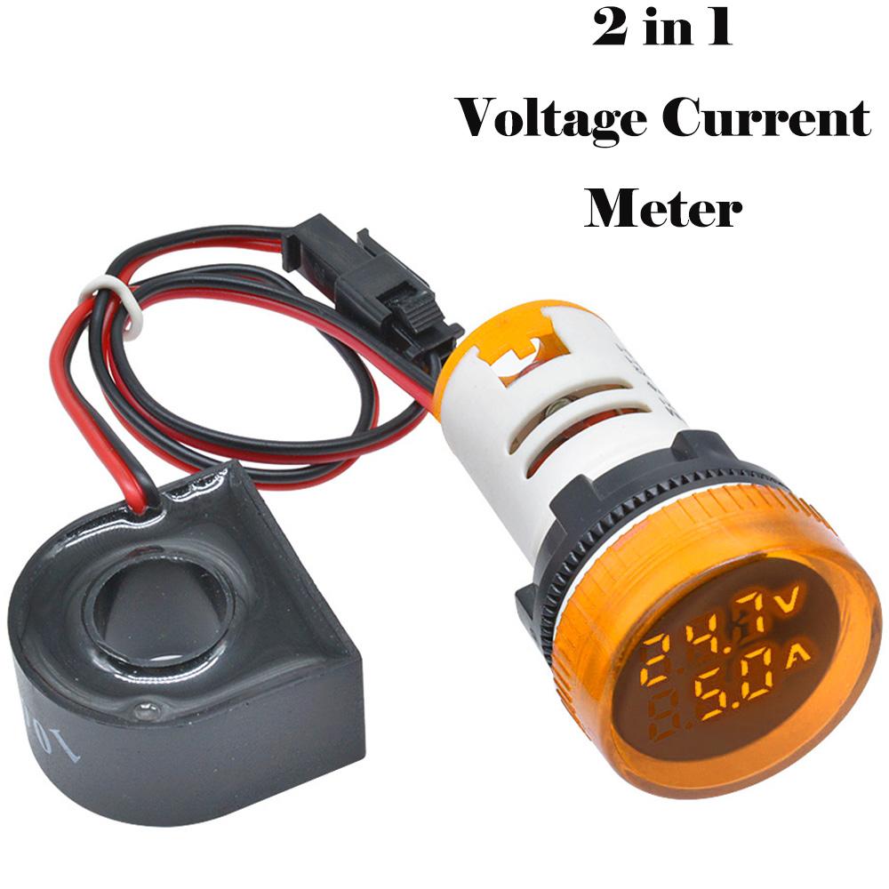 

AC 60-500V 110V 220V Ammeter Voltmeter HZ Hertz Frequency Meter 22mm Digital Current Voltage Amp Signal Light LED Lamp Indicator