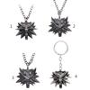 Retro Classic Fashion Pendant Witcher 3 Metal Wolf for Head Men's Animal Necklace Jewelry European American Games Jewelr