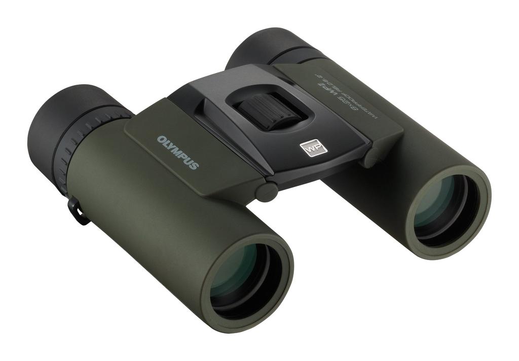 OLYMPUS 8x25 Binoculars, Compact, Lightweight, Waterproof, Green, 8X25WP II GRN