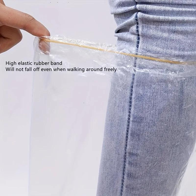 20/30pcs Disposable Waterproof Shoe Covers Lengthened & Thick Plastic Transparent Foot Protectors For Outdoor Hiking & Travel