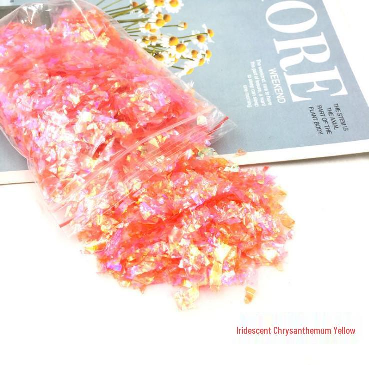 DIY Irregular Nail Shell Paper Fragments – 10g Bag for Slime, Epoxy Resin, Crafting.