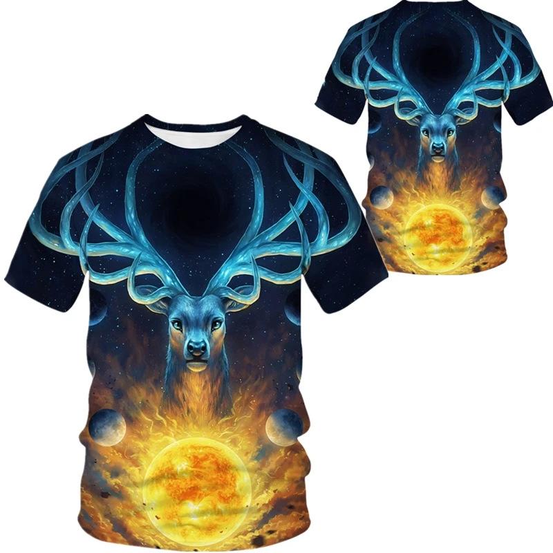 Streetwear 3D Series Men's Tees Casual Outfit Men T Shirt Summer Short Sleeve Animal Printed Tee Shirts