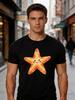Male Cotton Short Sleeve T Shirt Happy Starfish Ocean Animal Print Loose Crew Neck Trendy Casual Summer Tees For Young Adult Unisex