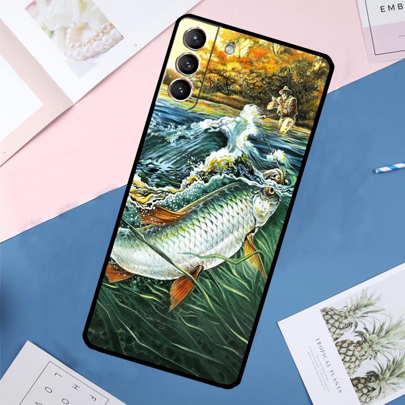 Fish Fishing Case For Samsung Galaxy S24 Ultra S21 S22 S23 S25 Ultra S9 S10 Plus S20 FE S25 FE Back Cover
