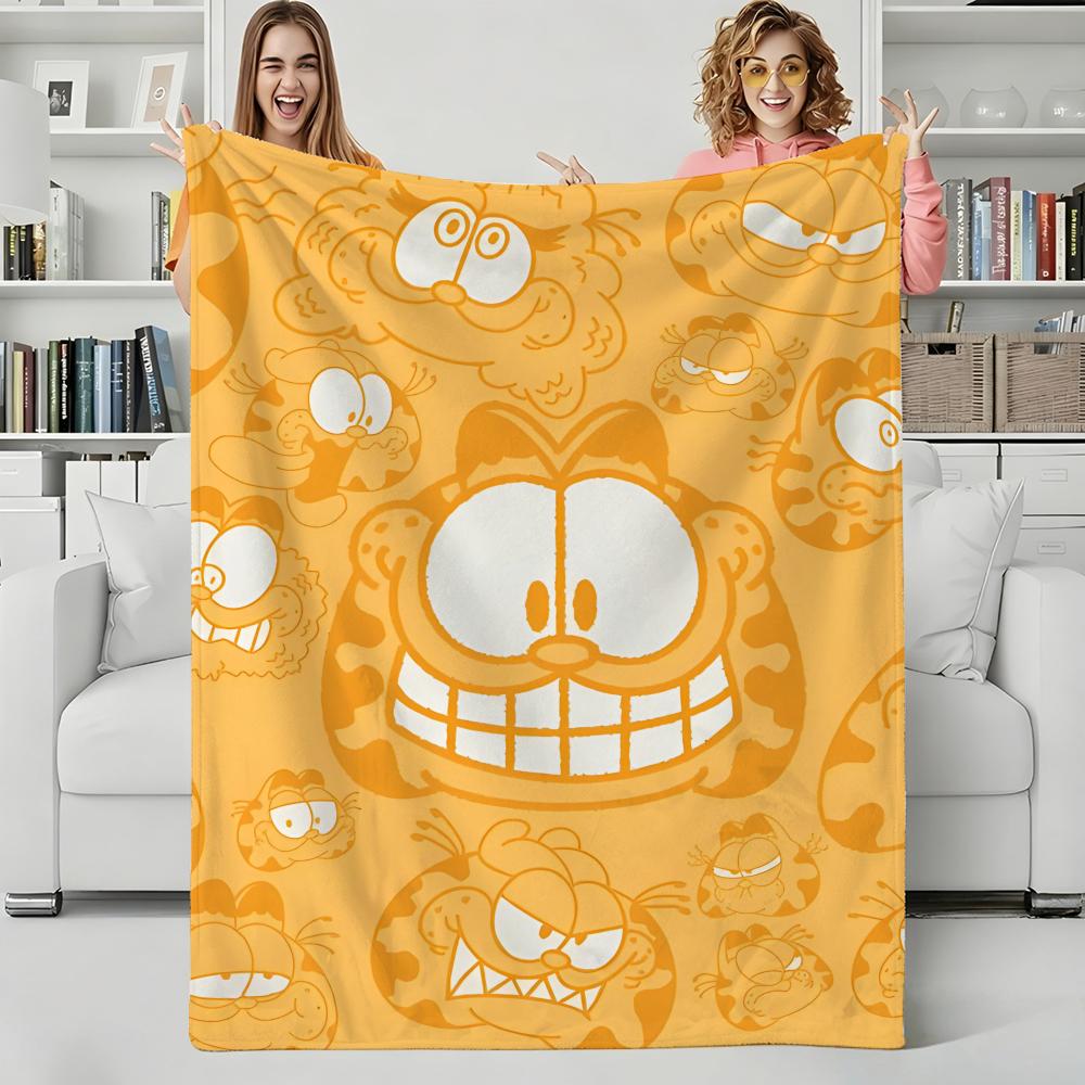 Cartoon Chubby Cute Cat Throw Flannel Blanket Perfect for Sofa Office Bed Travel Sleep Read Relax Camping Four Season Use