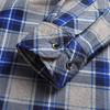 Men Fleece Lined Thick Warm Plaid Long Sleeve Stand Collar Casual Business Shirt