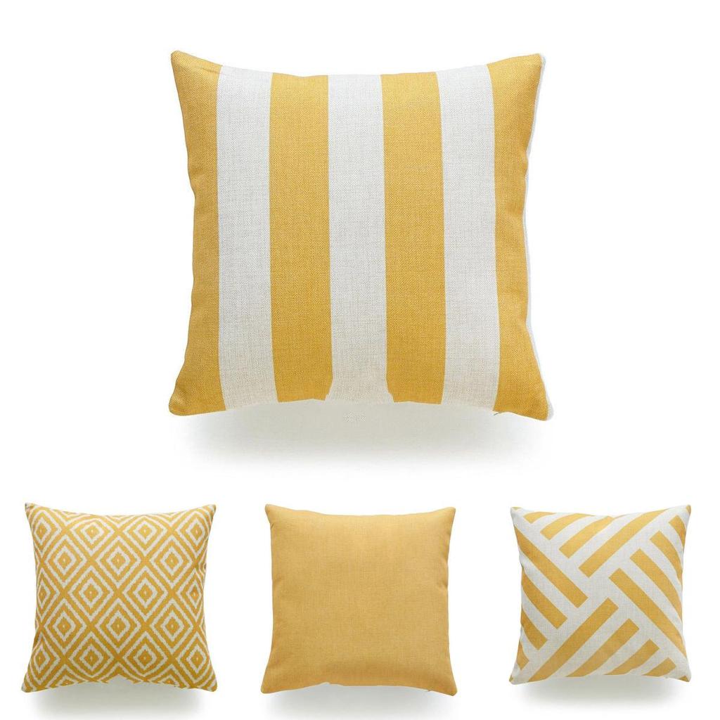 Premium Quality Mustard Yellow Geometric Cushion Cover For Seasonal Charm