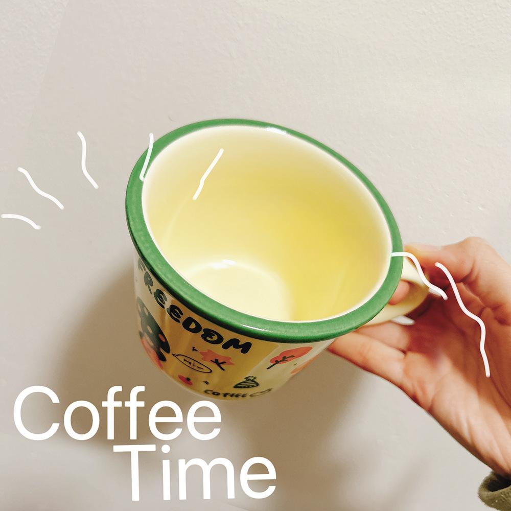 Cartoon Cute Bear Ceramic Cup Mug Breakfast Cup Gift Ceramic Home Birthday Full Moon Souvenir