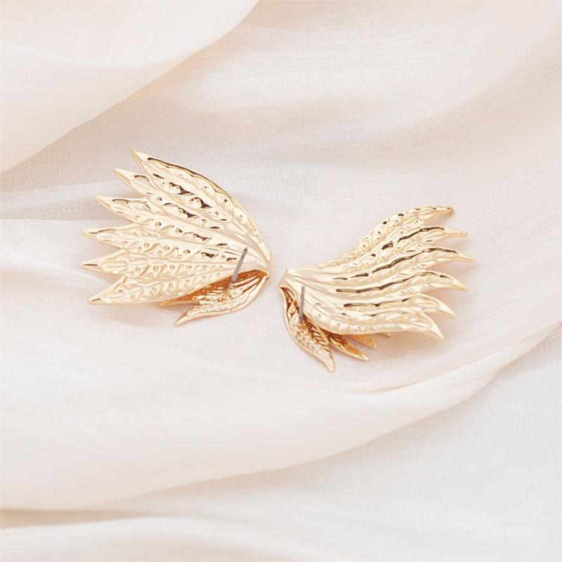2025 New in Angel Wings Bohemian Gold Color Metal Small Earrings for Women Double Layers Wings Ear Jewelry femme orecchini