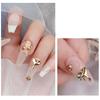 10Pcs/Set Nail Art Charms Multi-colors Shiny Mini 3D Metal DIY Nail Accessories Melting Love Heart Shape Nail Decorations for Nail Salon