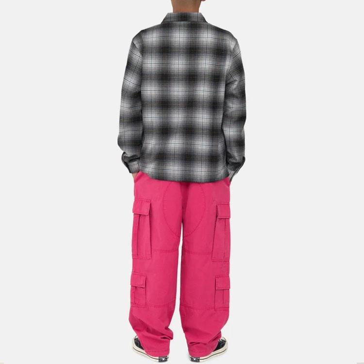 Stussy Paul Shadow Plaid Zip Shirt 'Black White' Men's 1110238