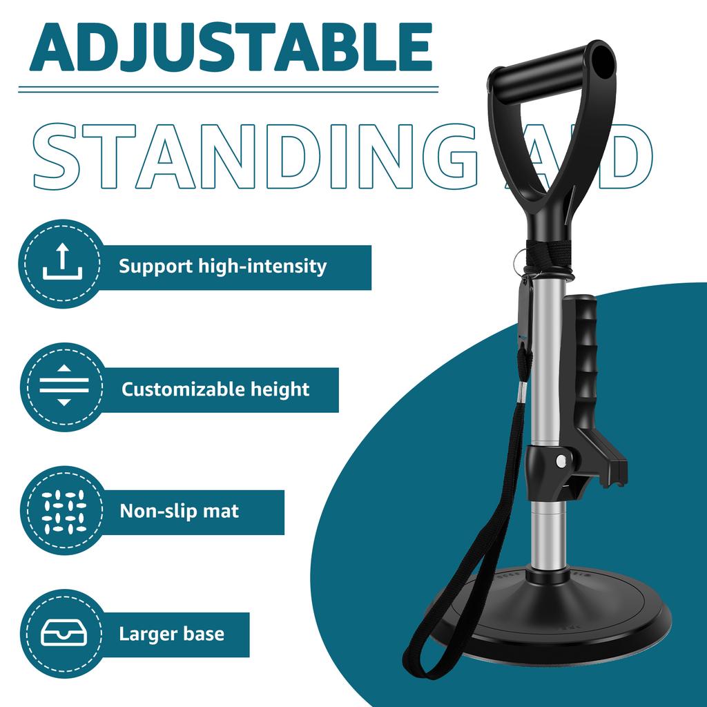Mobility Aids Tool Height Adjustable Stand Assist Aid 6 inch Base Standing Aids Support Nonslip Mobility Assist Tool Lift Assist