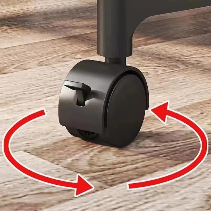 1PC Movable Bedroom Clothes Rack Floor Standing Double Rod Organizer Sheif with Bottom Shelf and Side Hooks for Coat Hat Storage