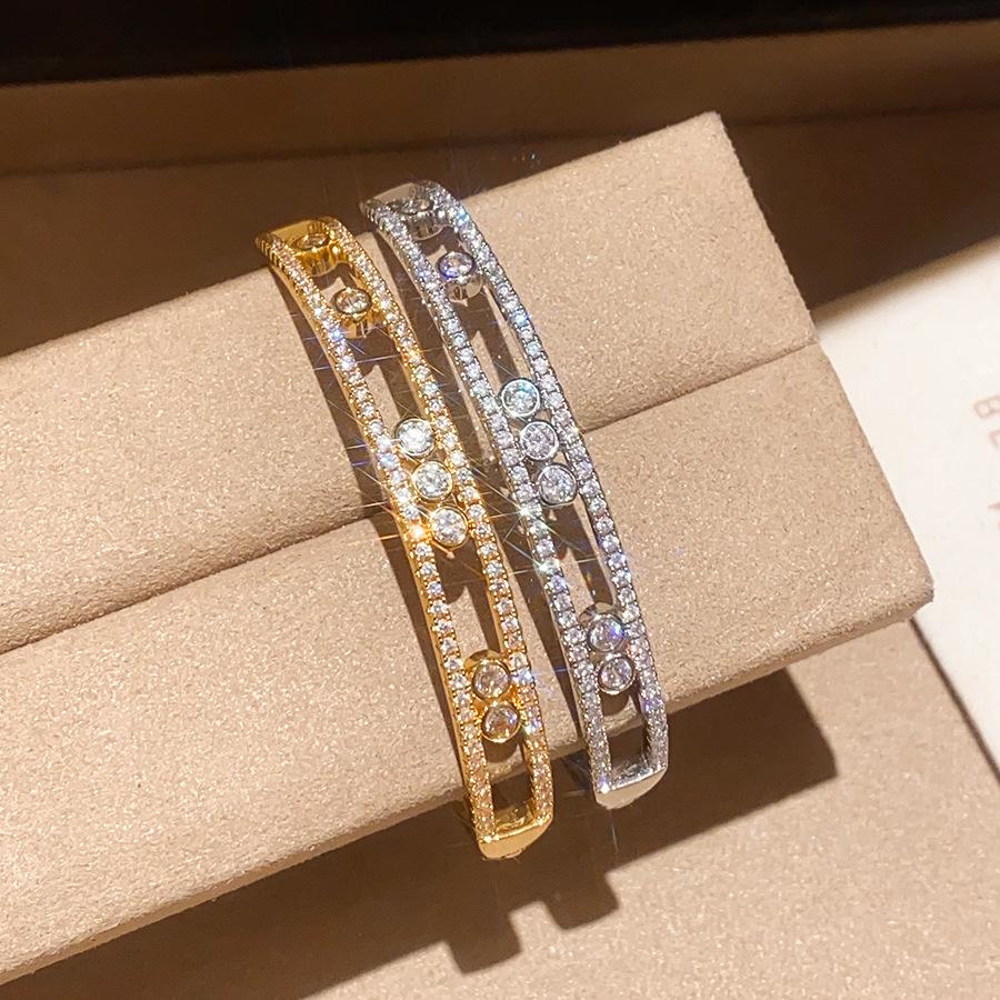 Star Trail 18K Gold-Plated Zircon Square Bracelet: High-End Cold Style Jewelry