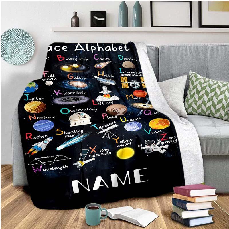 Space Knowledge Customize Your Name Blanket Used For Chair Office Sofa Bed Camping Soft And Warm Giving Friends And Relatives Birthday Graduation Gift