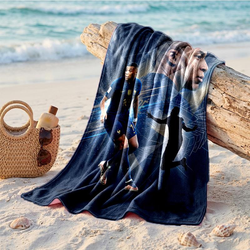 Kylian Mbappe Druck Mikrofaser Strandtuch Schnelltrocknend Saugfähig Großes Handtuch für Strand Schwimmen Reisen