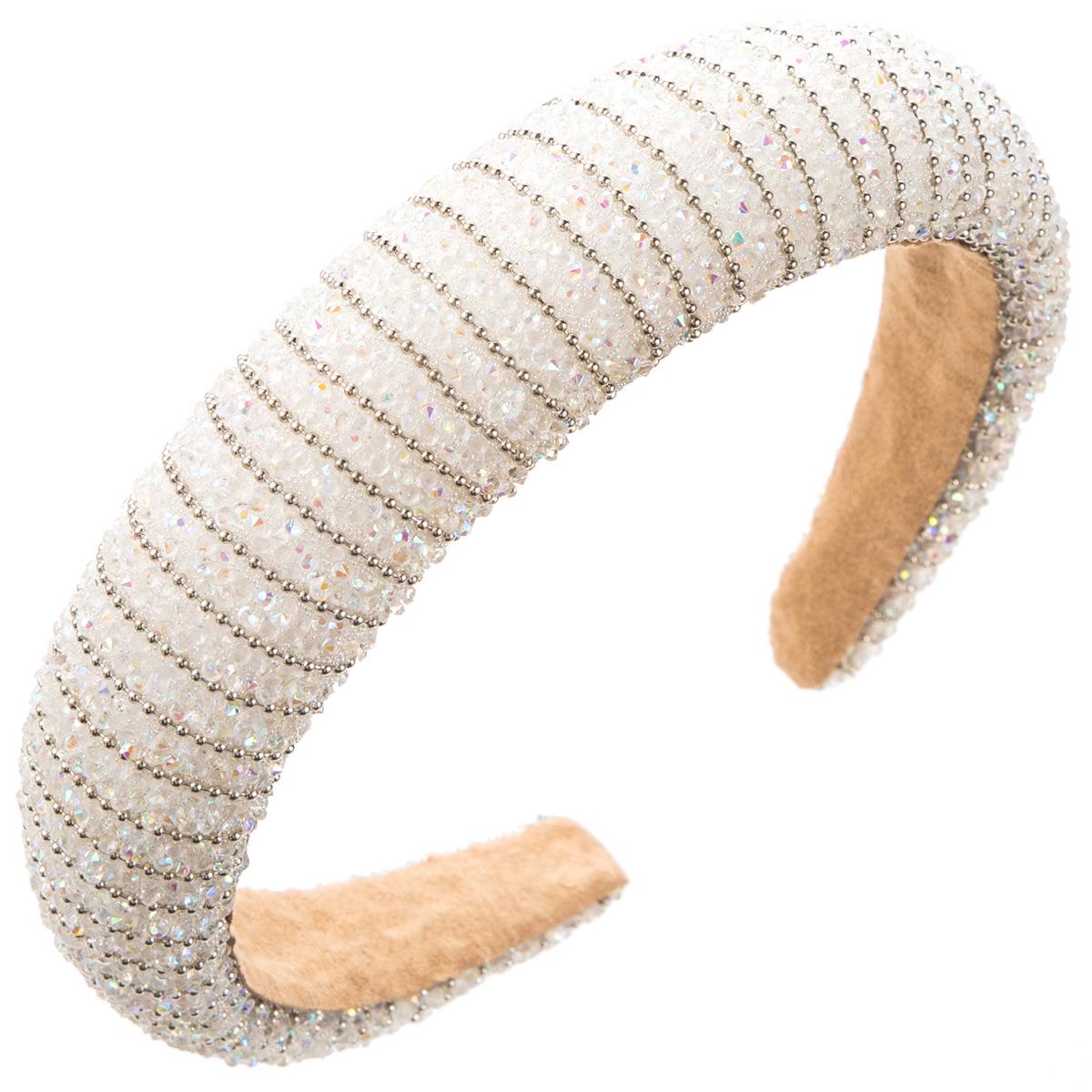 

Trendy Rhinestone High-Top Headband: Versatile European & American Style білий