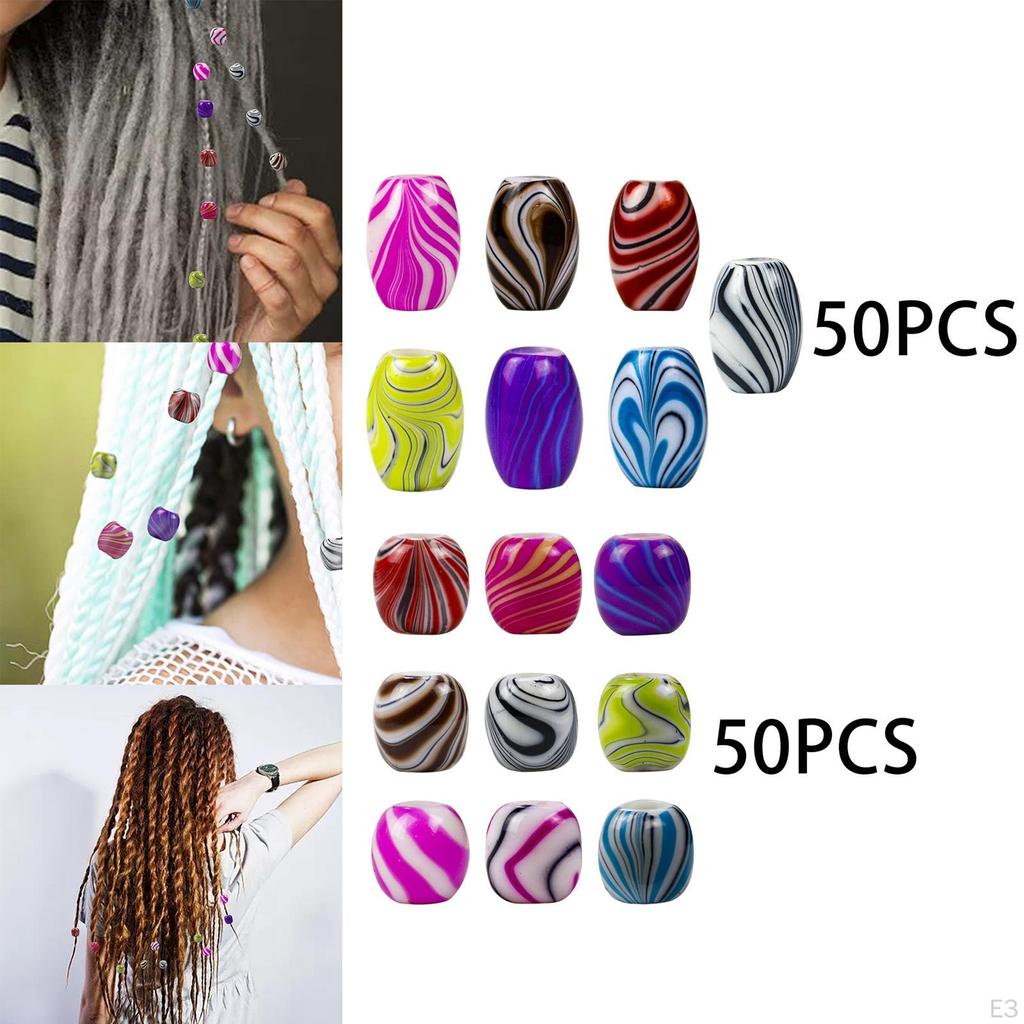 50 Pieces Hair Beads Decorations, Popular Fashion Dreadlocks Accessories for Braids,