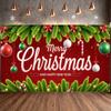 Christmas Decoration Red Background Holiday Banner Christmas Background Ornament Balls Seasonal Banner For Holiday Party Indoor