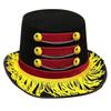 Tasseled Design Black Circus Hat Gold Chains Ringmaster Top Hat  Halloween Costume